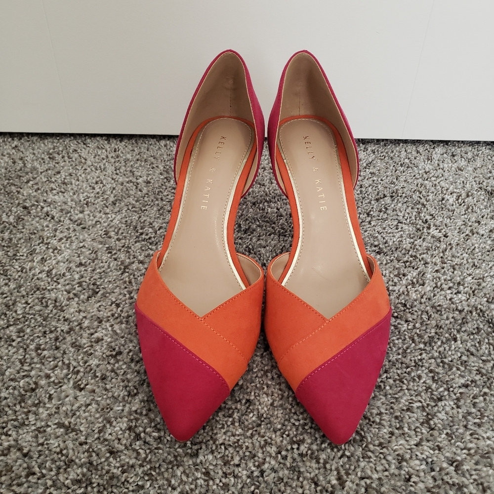 Kelly & Katie colorblock heel sz 9 (NWOT)